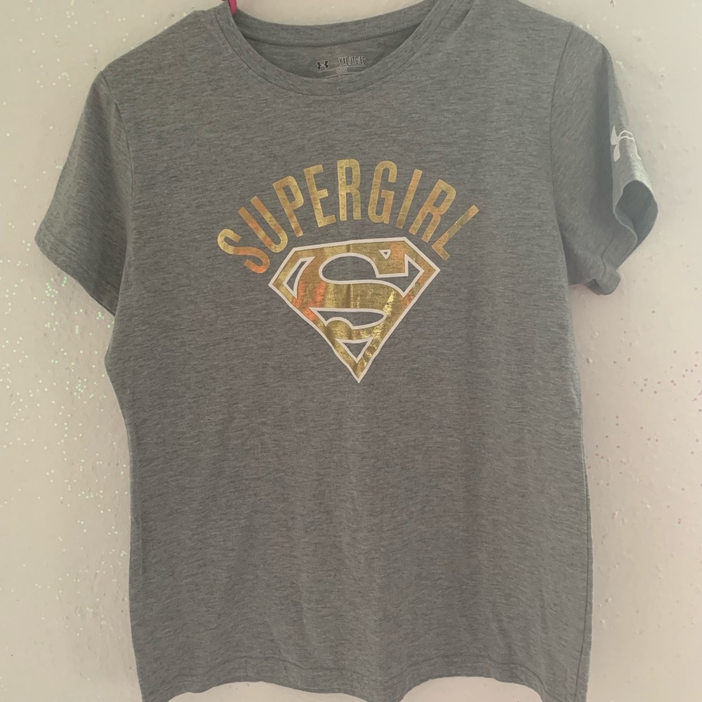 Gray supergirl shirt from Under Armour